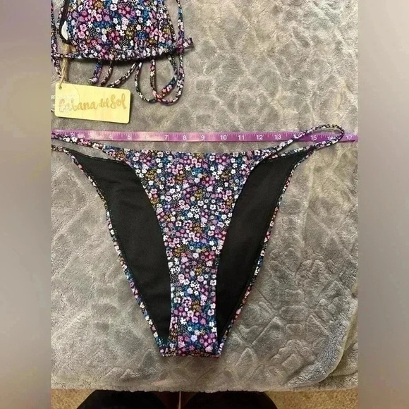 Cabana Del Sol Black Floral Bikini Set - Picture 5 of 9
